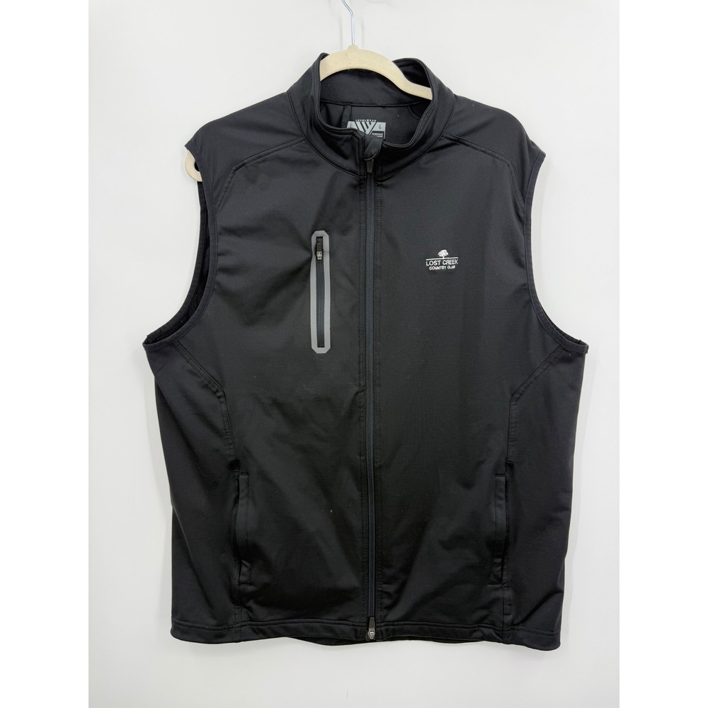 Levelwear Lost Creek Country Club Vest Mens L Black Full Zip‎ Performance Golf